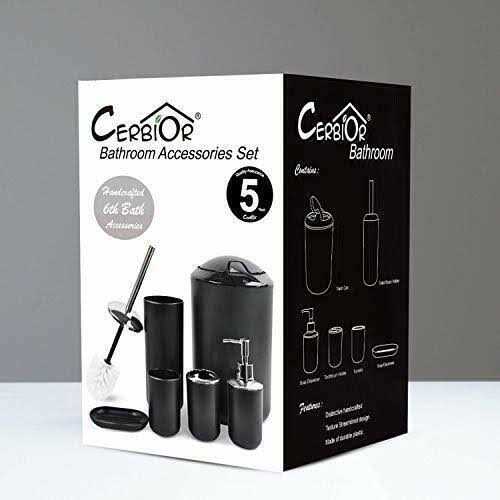 Cerbior Bathroom Accessories Set 6 Piece Bath Ensemble Includes Soap Dispenser - Image 3