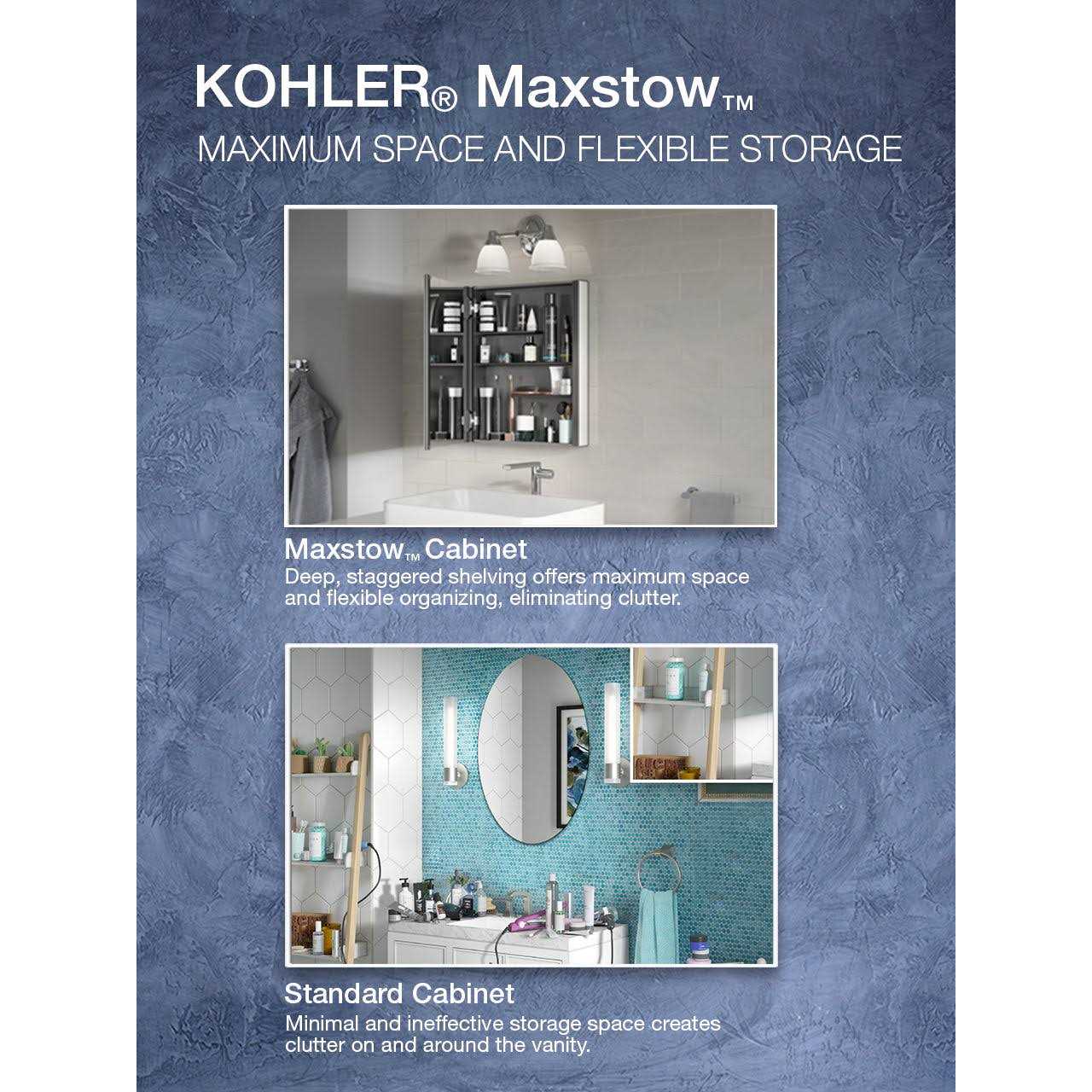 Kohler 81144-DA1 Maxstow 15w x 24h Medicine Cabinet - Image 3