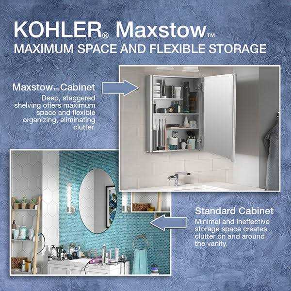 Kohler 81144-DA1 Maxstow 15w x 24h Medicine Cabinet - Image 4