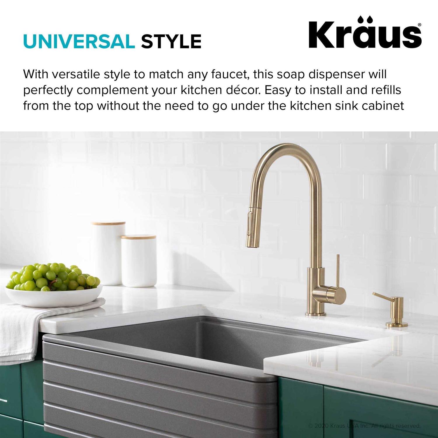 Kraus Kitchen Soap and Lotion Dispenser in Brushed KSD-43BG - Image 4