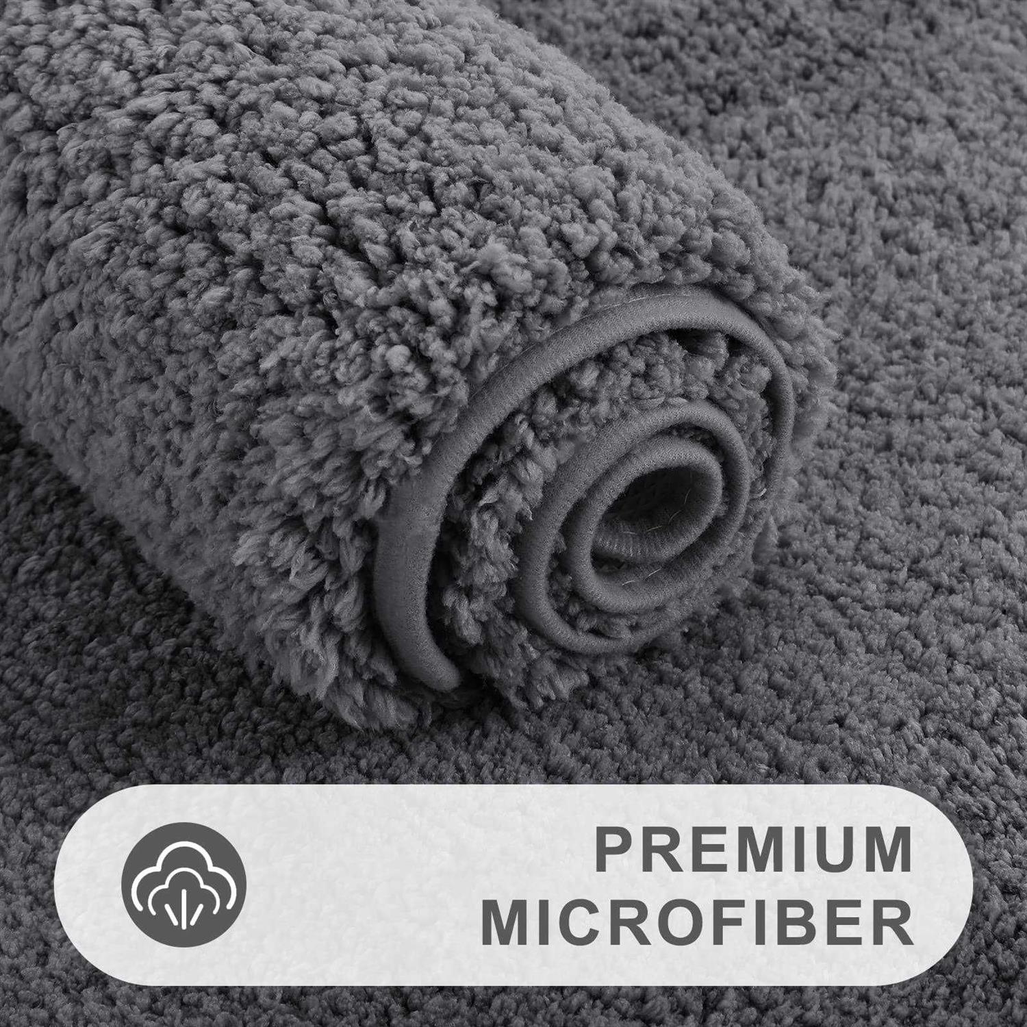Buganda Microfiber Bathroom Rugs Shaggy Soft and Absorbent, Non Slip, Thick Plush, Machine Washable Bath Mat and Bath Rugs - Image 3