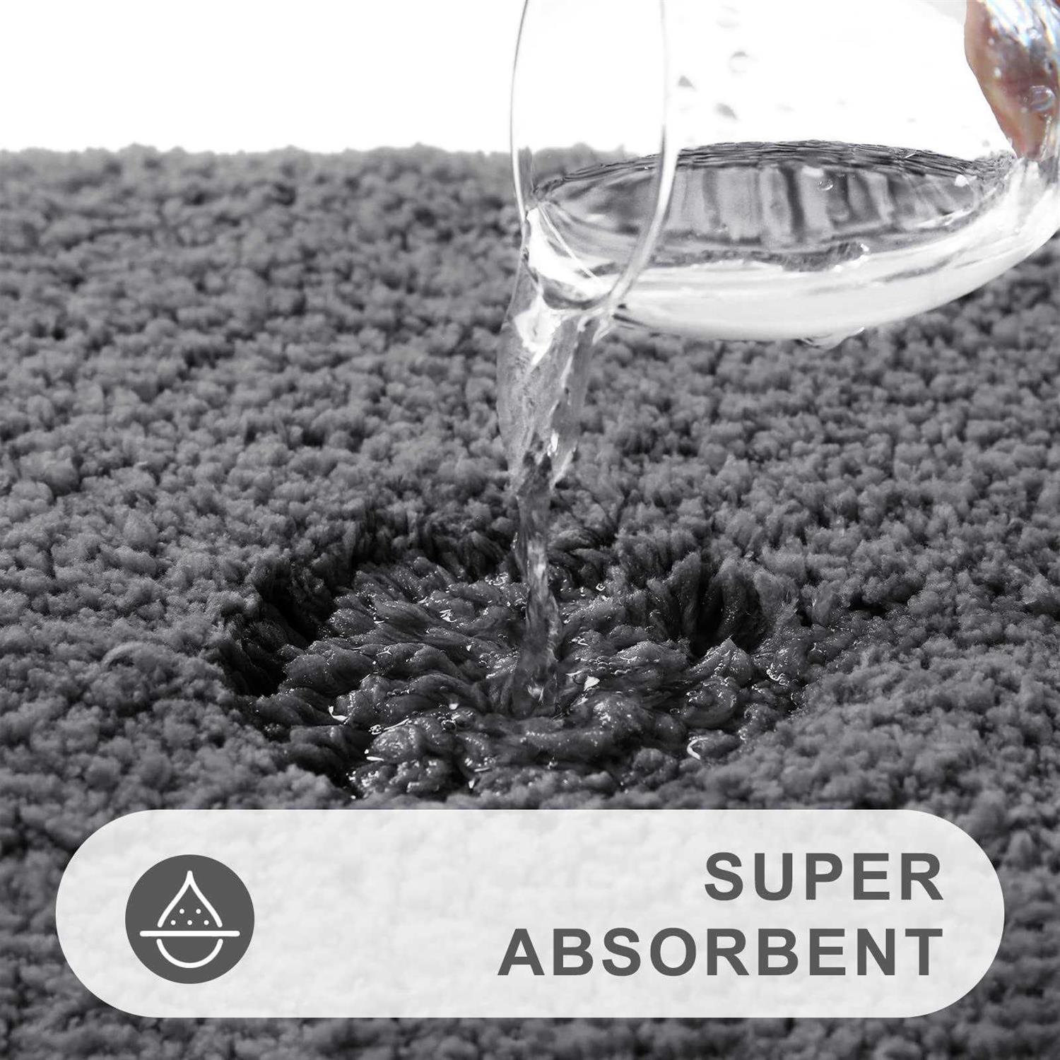 Buganda Microfiber Bathroom Rugs Shaggy Soft and Absorbent, Non Slip, Thick Plush, Machine Washable Bath Mat and Bath Rugs - Image 5