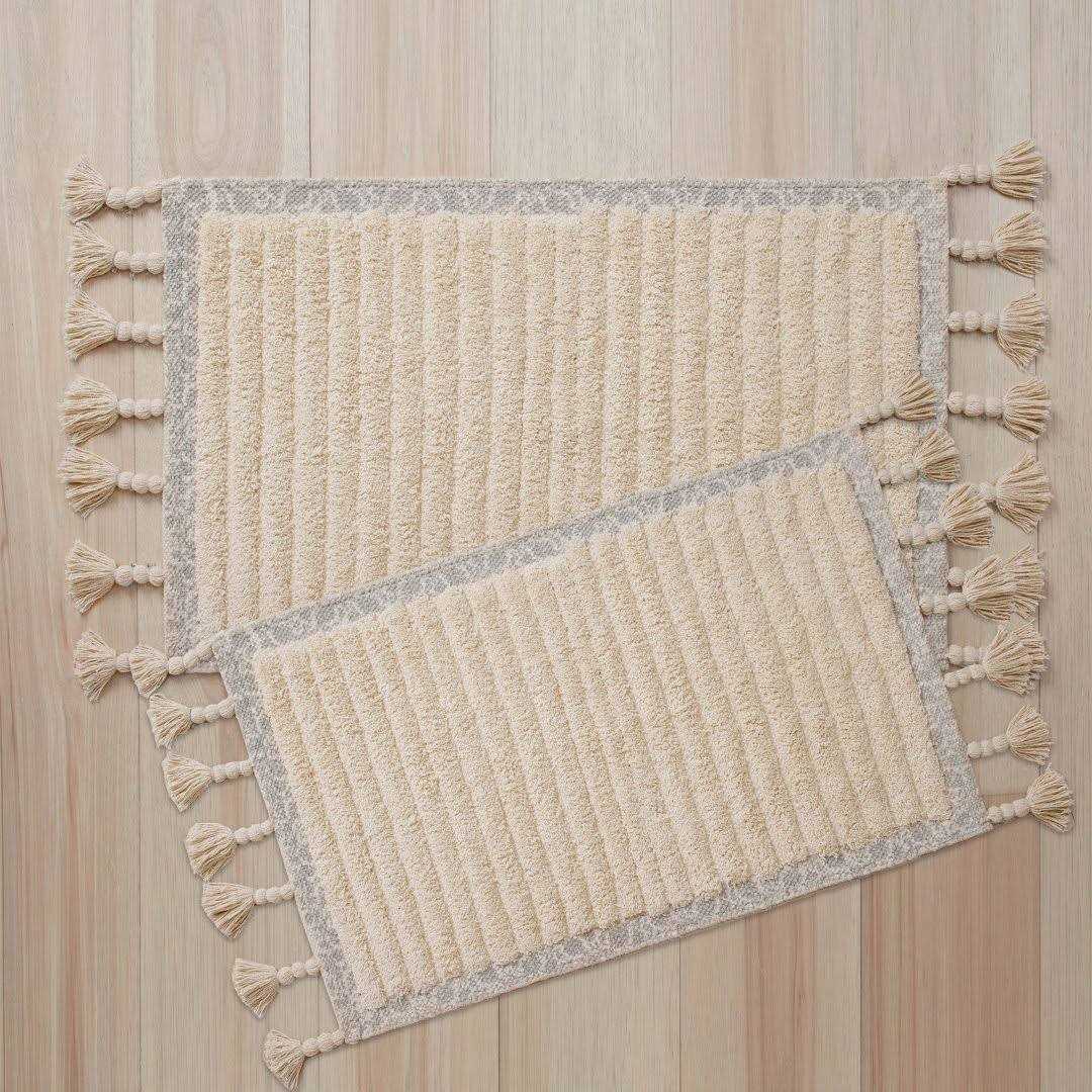 Lucky Brand Overtufted Cotton Fringe Bath Rug - Image 4