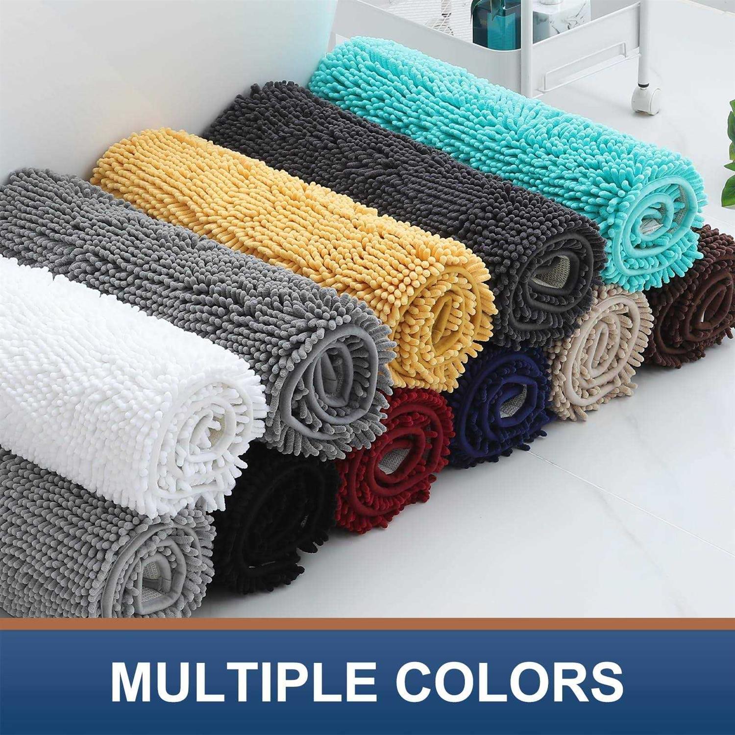smiry Luxury Chenille Bath Rug, Extra Soft and Absorbent Shaggy Bathroom Mat Rugs - Image 4