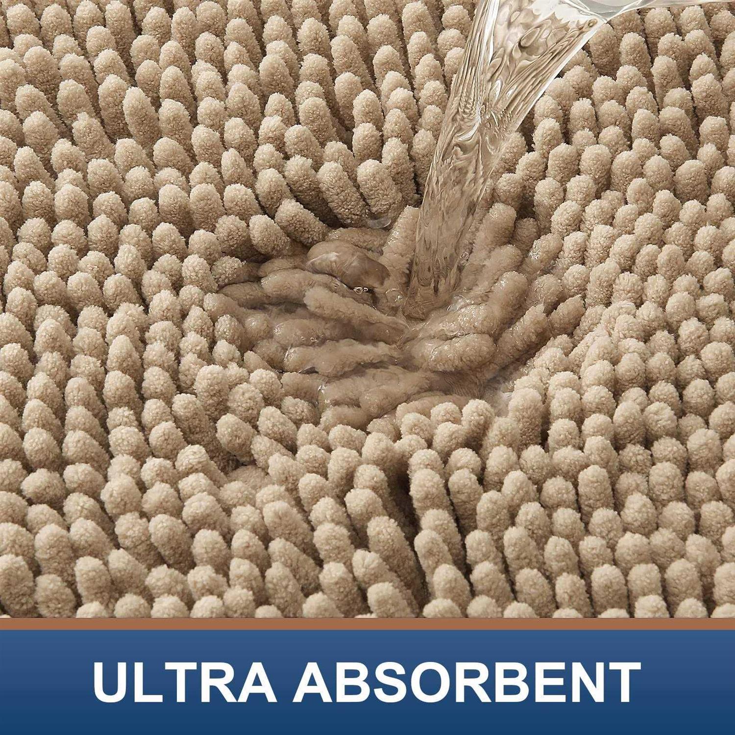 smiry Luxury Chenille Bath Rug, Extra Soft and Absorbent Shaggy Bathroom Mat Rugs - Image 5