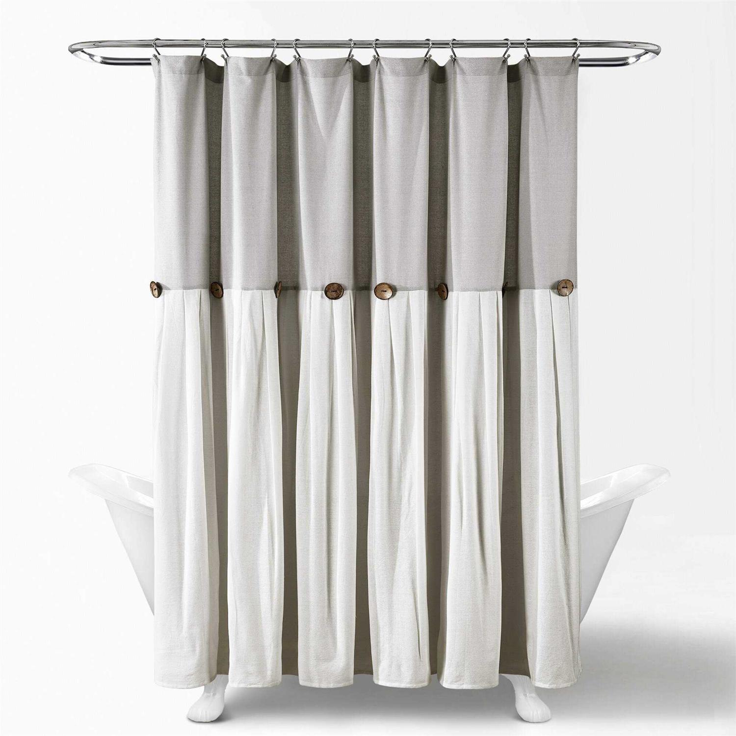 Lush Decor Linen Button Shower Curtain - Image 3