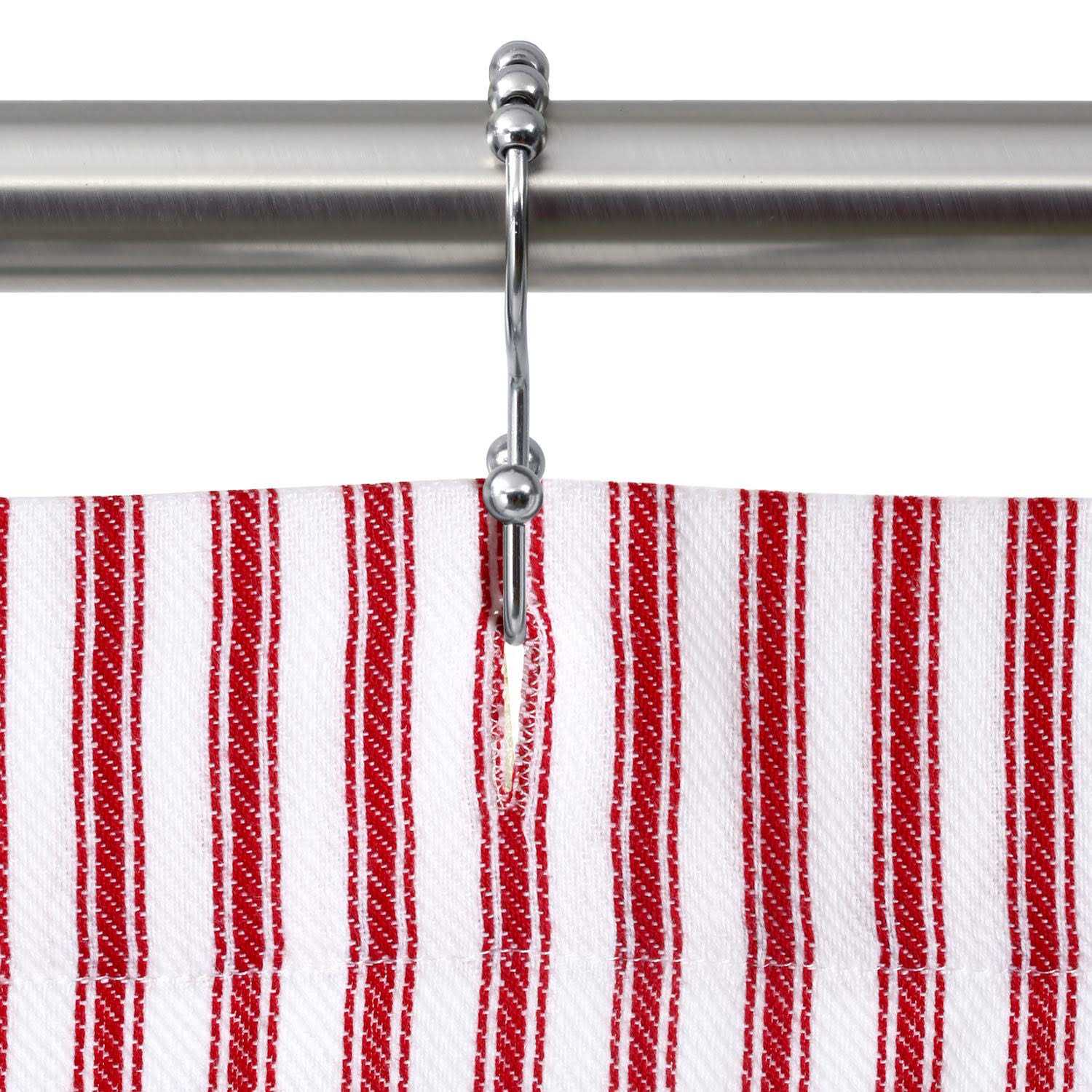 Cackleberry Home and White Ticking Stripe Shower Curtain Woven Cotton 72 Inches W x - Image 3