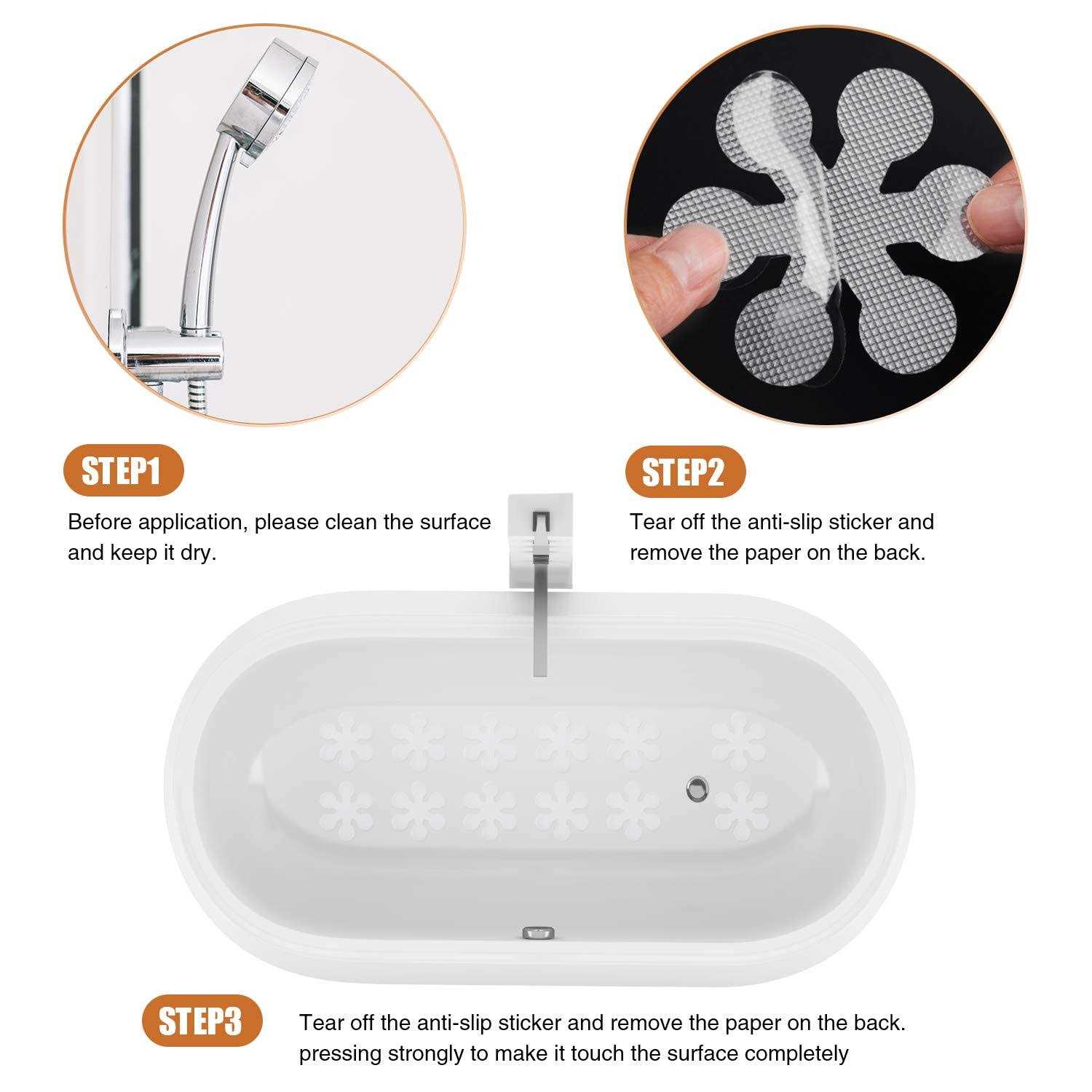 Secopad Bathtub Stickers Non-Slip Safety Shower Treads Adhesive Appliques with Premium Scraper - Image 5