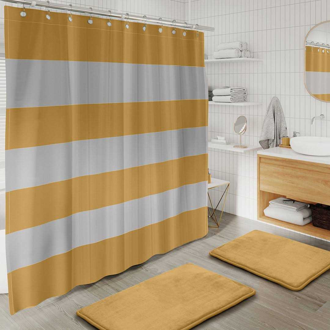 Clara Clark Bathroom Set Bathroom Accessories Set, Bathroom Sets with Shower Curtain and Rugs - Image 3