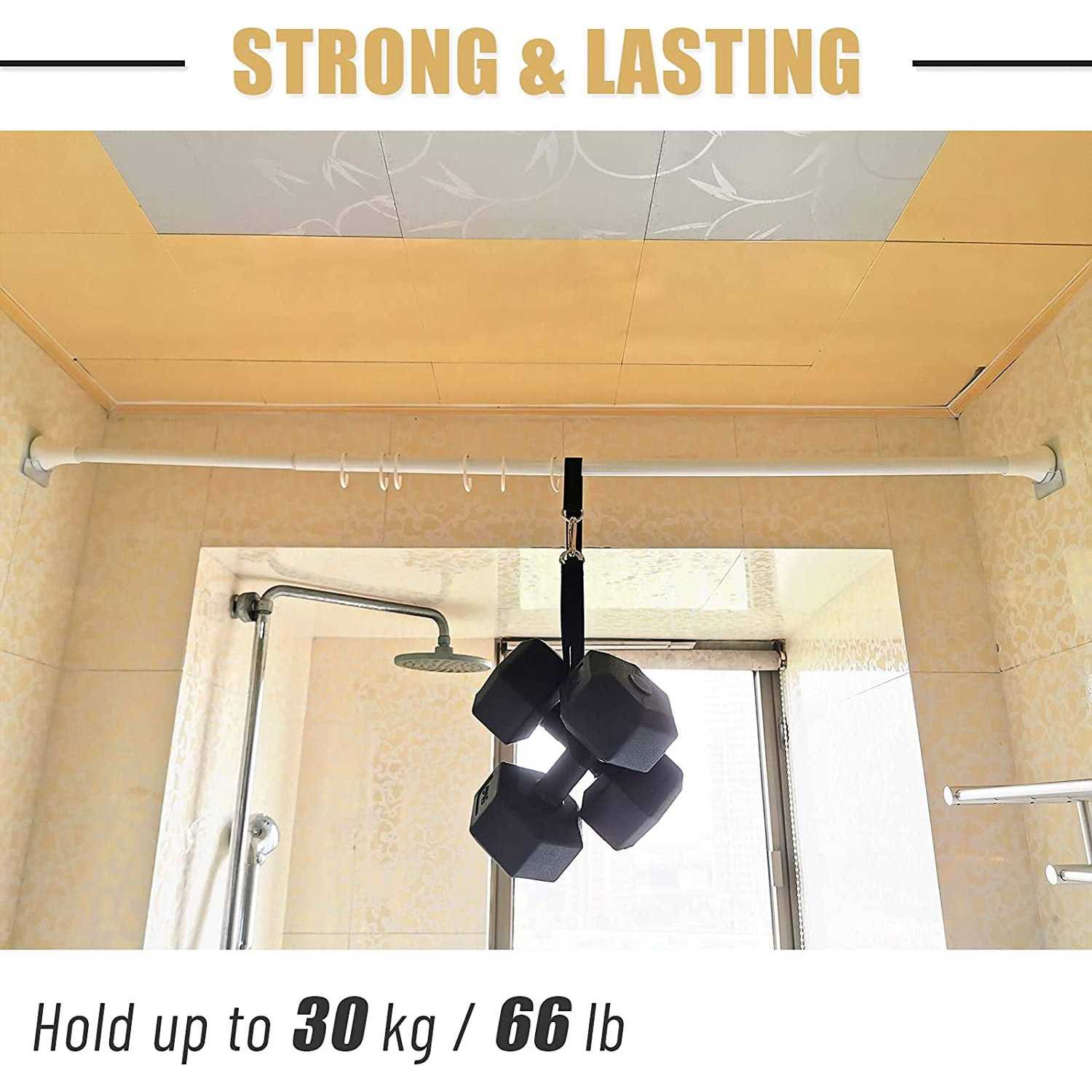 Prebene 4pcs Adhesive Shower Curtain Rod Holder Transparent Shower Rod Tension Holder - Image 5