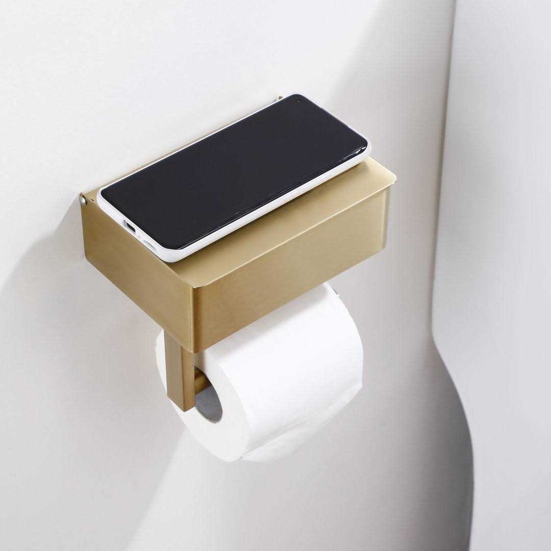 Day Moon Designs Toilet Paper Holder with Shelf Flushable Wipes Dispenser & Storage fits any Bathroom - Image 3
