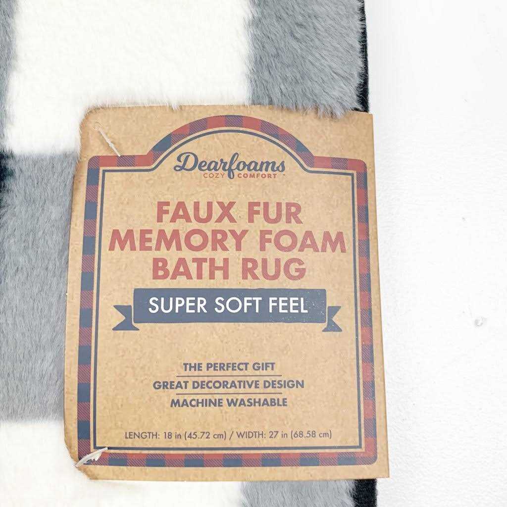 Dearfoams Faux Fur Printed Buffalo Plaid Bath Rug - Image 5