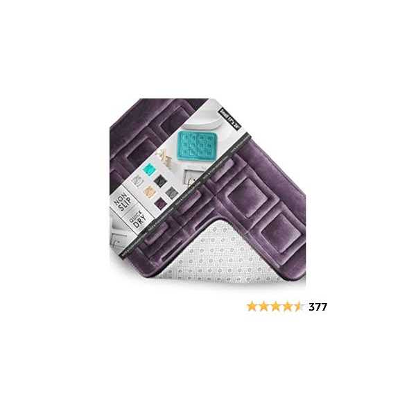 Clara Clark Bathroom Rugs, Velvet Memory Foam Bath Mat, Ultra Soft Non Slip and Absorbent - Image 5