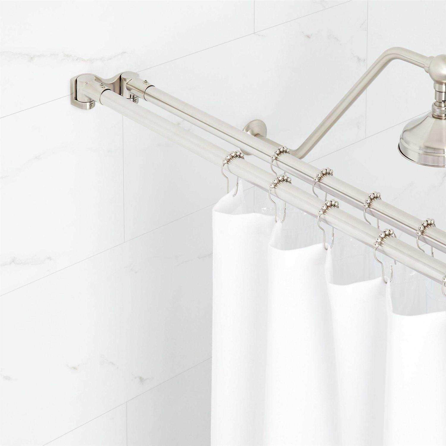 Signature Hardware 60 Straight Brass Shower Rod - Image 3