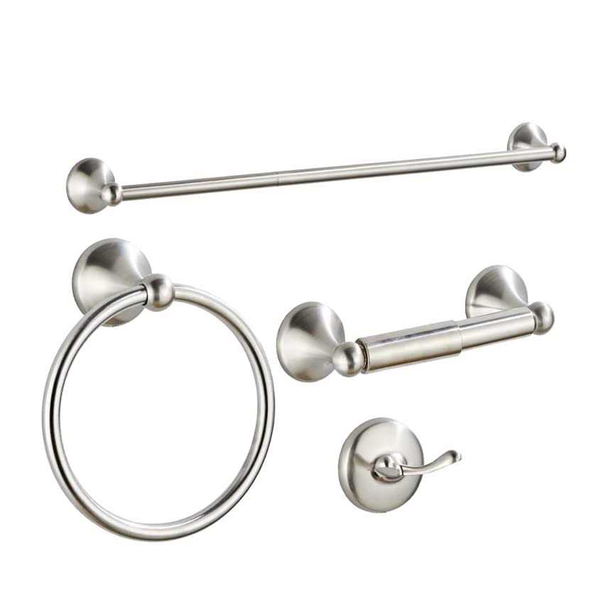 Bathroom Accessory Set with Toilet Paper Holder Towel Rack Ring Holder – 4Pcs Brushed Nickel Bathroom Set – Easy DIY Installation – Durable - Image 5