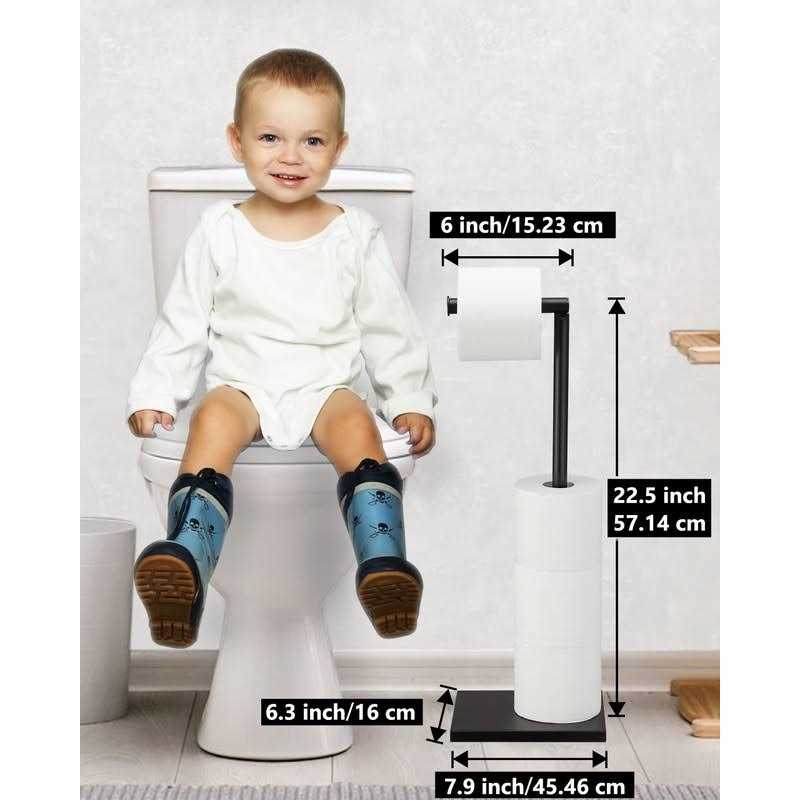 DECLUTTR Free Standing Bathroom Toilet Paper Holder Stand with Reserve - Image 4