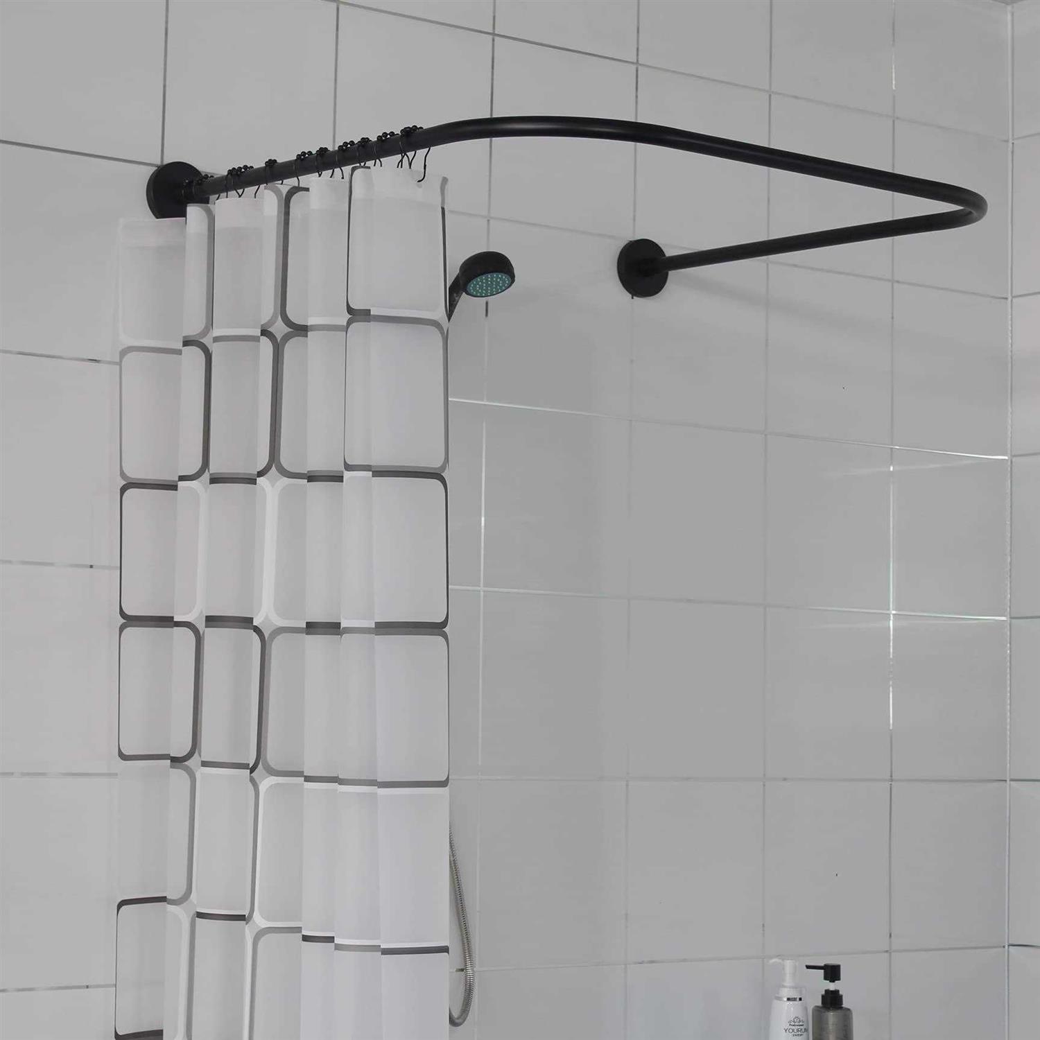 Sikaiqi 304 Stainless U Shaped Bathroom Bathtub Corner Shower Curtain Rod Rack - Image 3