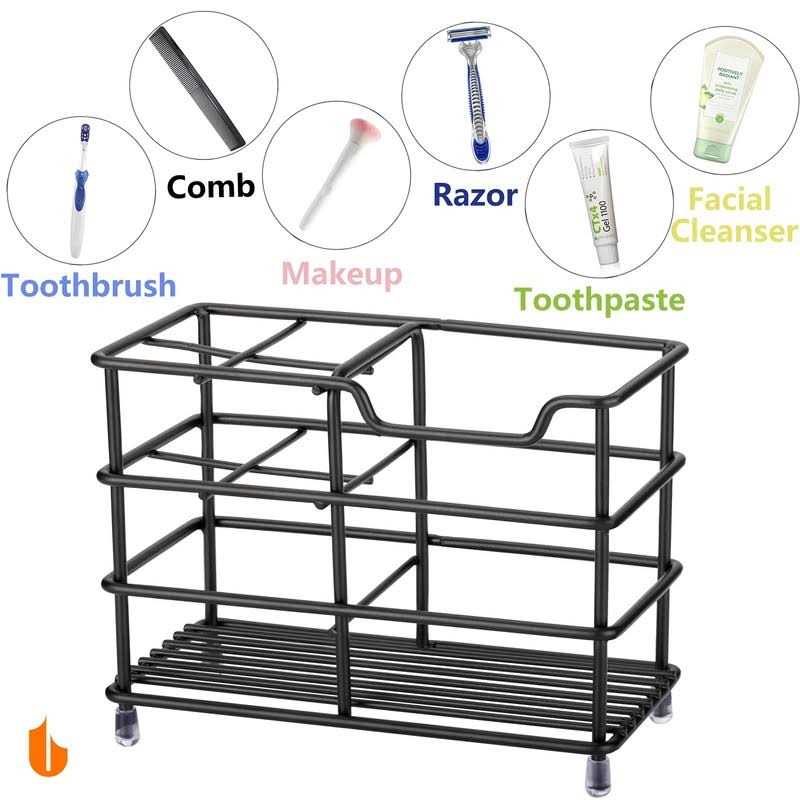 Urbanstrive 304 Stainless Steel Bathroom Toothbrush Holder Toothpaste Holder Stand Bathroom Accessories Organizer - Image 3
