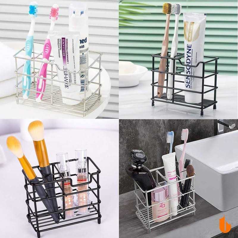 Urbanstrive 304 Stainless Steel Bathroom Toothbrush Holder Toothpaste Holder Stand Bathroom Accessories Organizer - Image 4