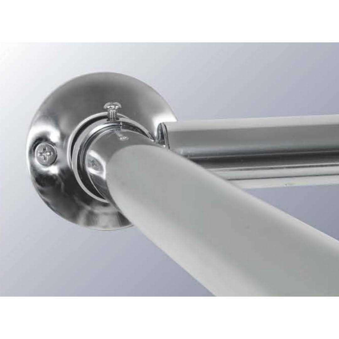 Hudson Brass Works D-Shaped Shower Curtain Rod for bathroom with Ceiling Support - Image 4
