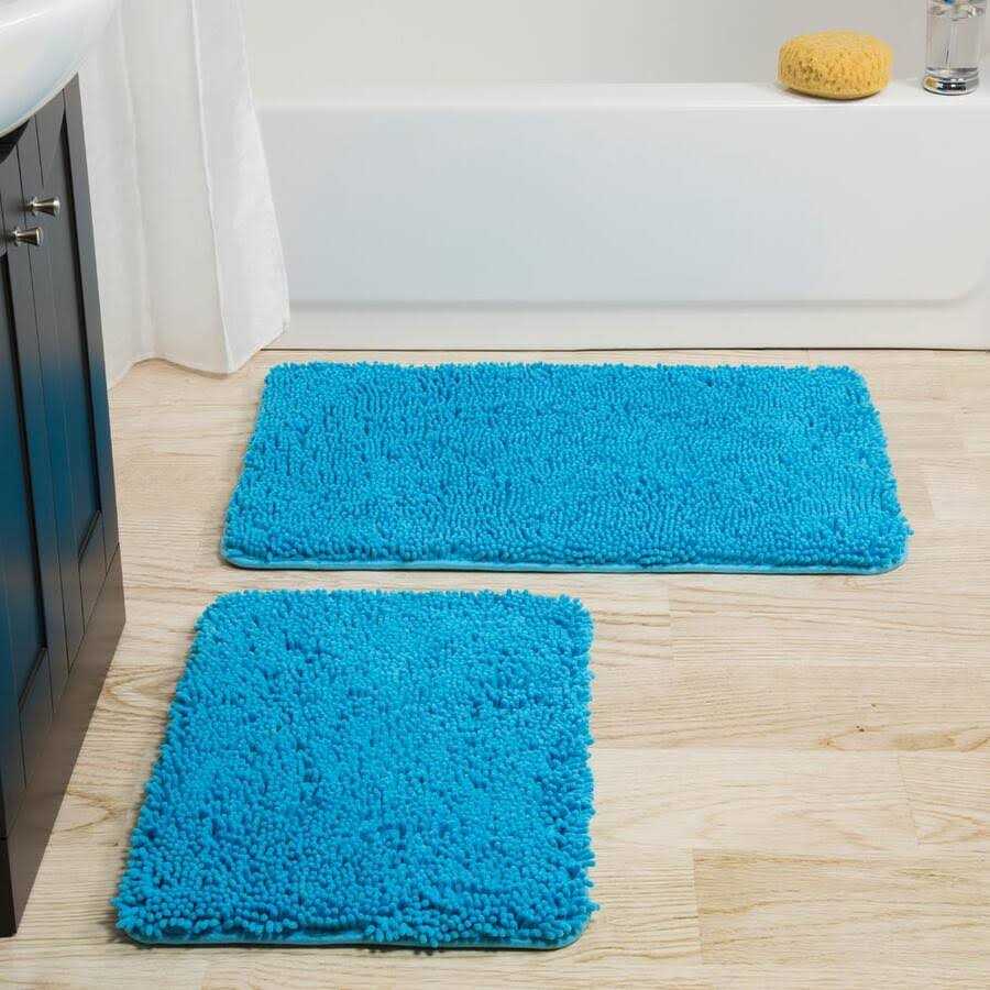 Lavish Home 2 Piece Memory Foam Shag Bath Mat - Image 4