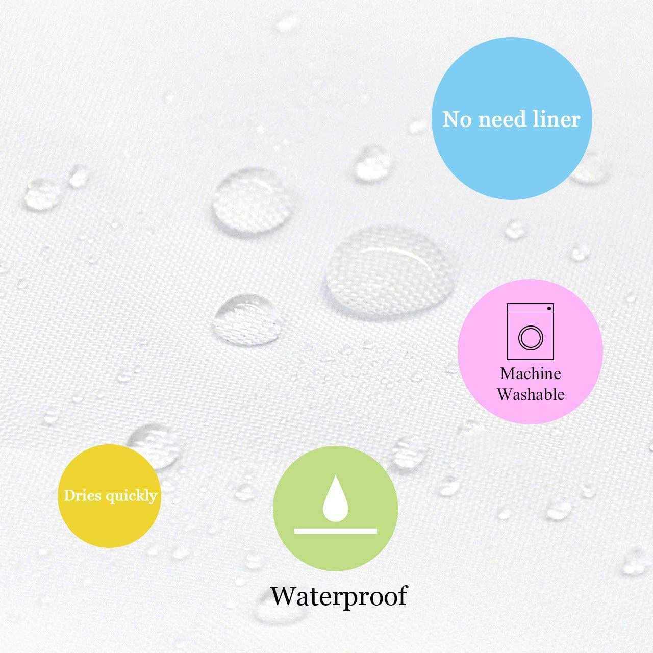 LB Merry Christmas Season Eve New Year Decorative Decor Gift Shower Curtain Polyester Fabric White Night Snow Candy Cane - Image 5