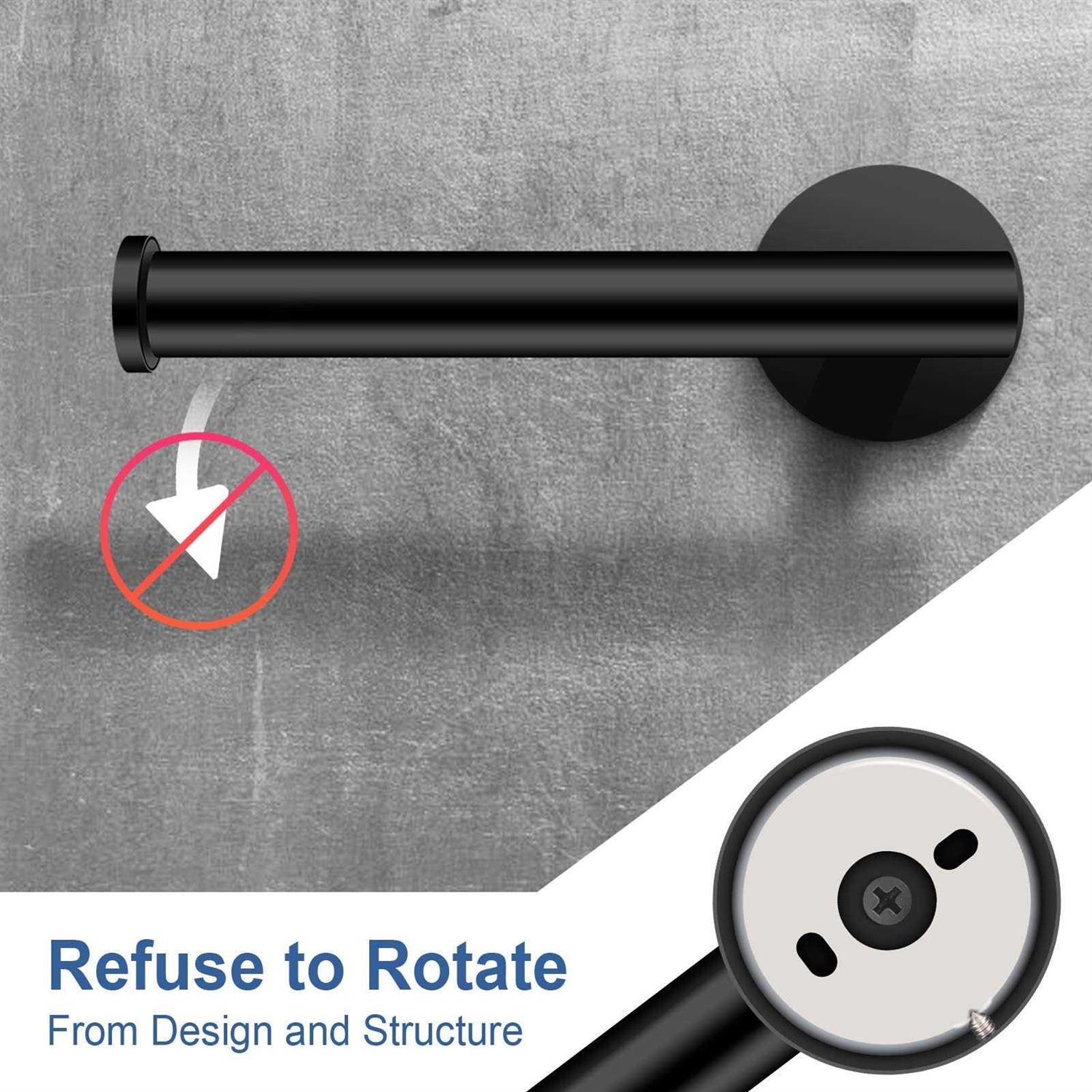 Kulemax Matte Black Toilet Paper Holder Premium Bathroom Toilet Paper Holder Wall Mount - Image 3