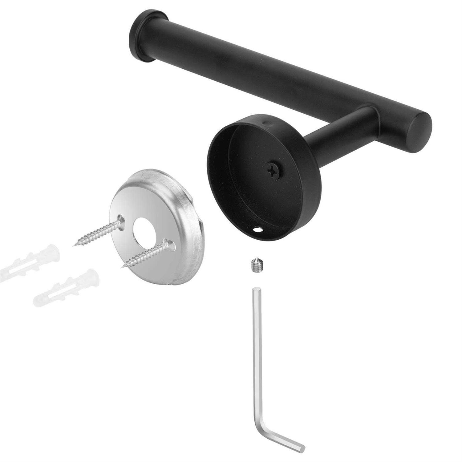 Kulemax Matte Black Toilet Paper Holder Premium Bathroom Toilet Paper Holder Wall Mount - Image 4