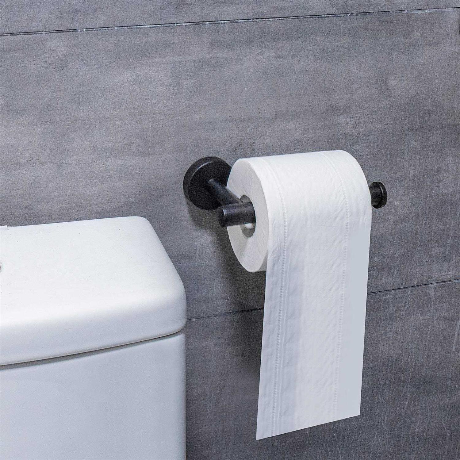 Kulemax Matte Black Toilet Paper Holder Premium Bathroom Toilet Paper Holder Wall Mount - Image 5