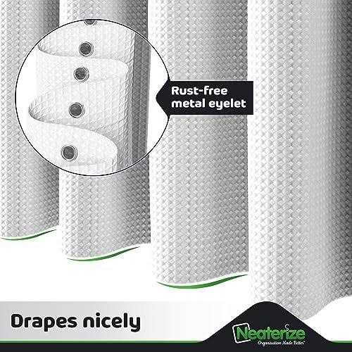 Neaterize Shower Curtain for Bathroom Hotel Style Shower Curtains with Waffle Design - Image 4