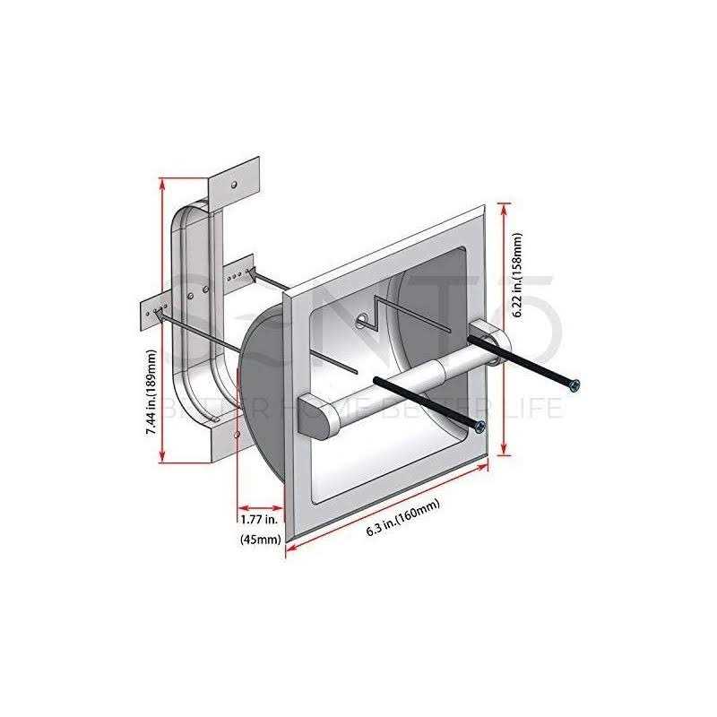 SENTO Recessed Oil Rubbed Bronze Toilet Paper Holder Wall Mounted Heavy Duty Metal Toilet Paper Roll Holder with Rear Mounting Bracket - Image 3