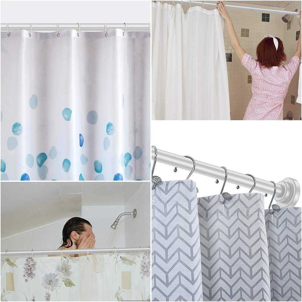 TEECK Shower Curtain Rod Adjustable Tension Spring Shower Curtain Rod Tension - Image 3