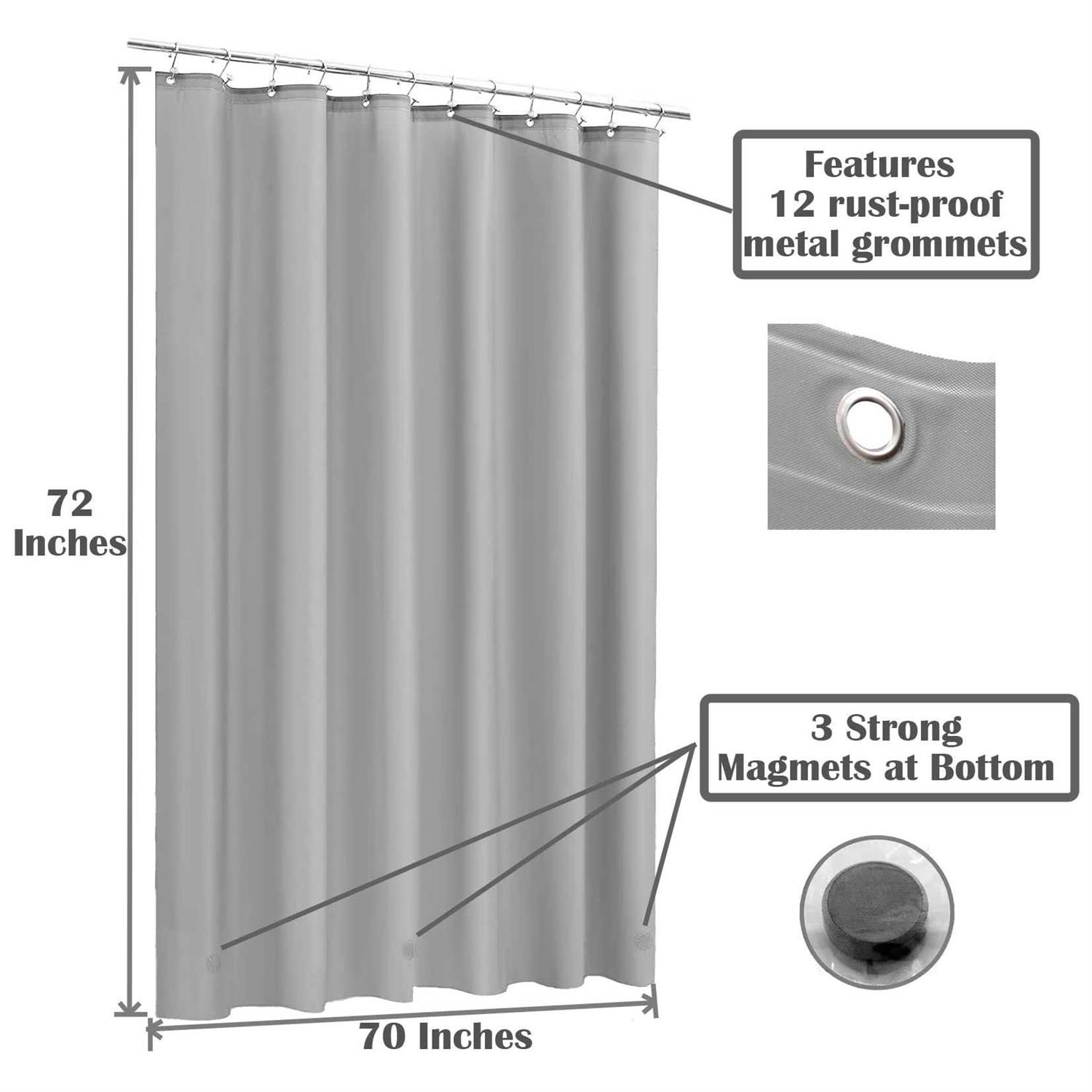 BMARTUSA Hotel Quality Heavy Shower Curtain Liner with Rustproof Metal Grommet and 3 Magnetic Weights 70 x 72 - Image 3