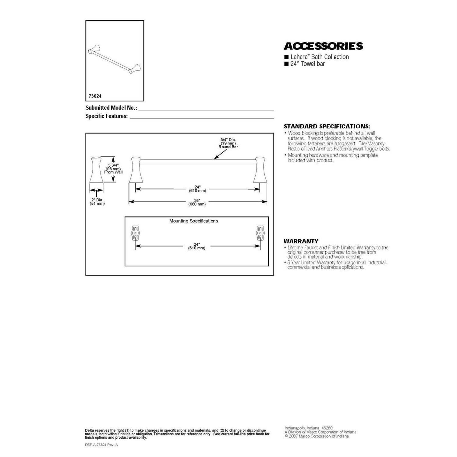 Delta Lahara Towel Bar 73824 - Image 4