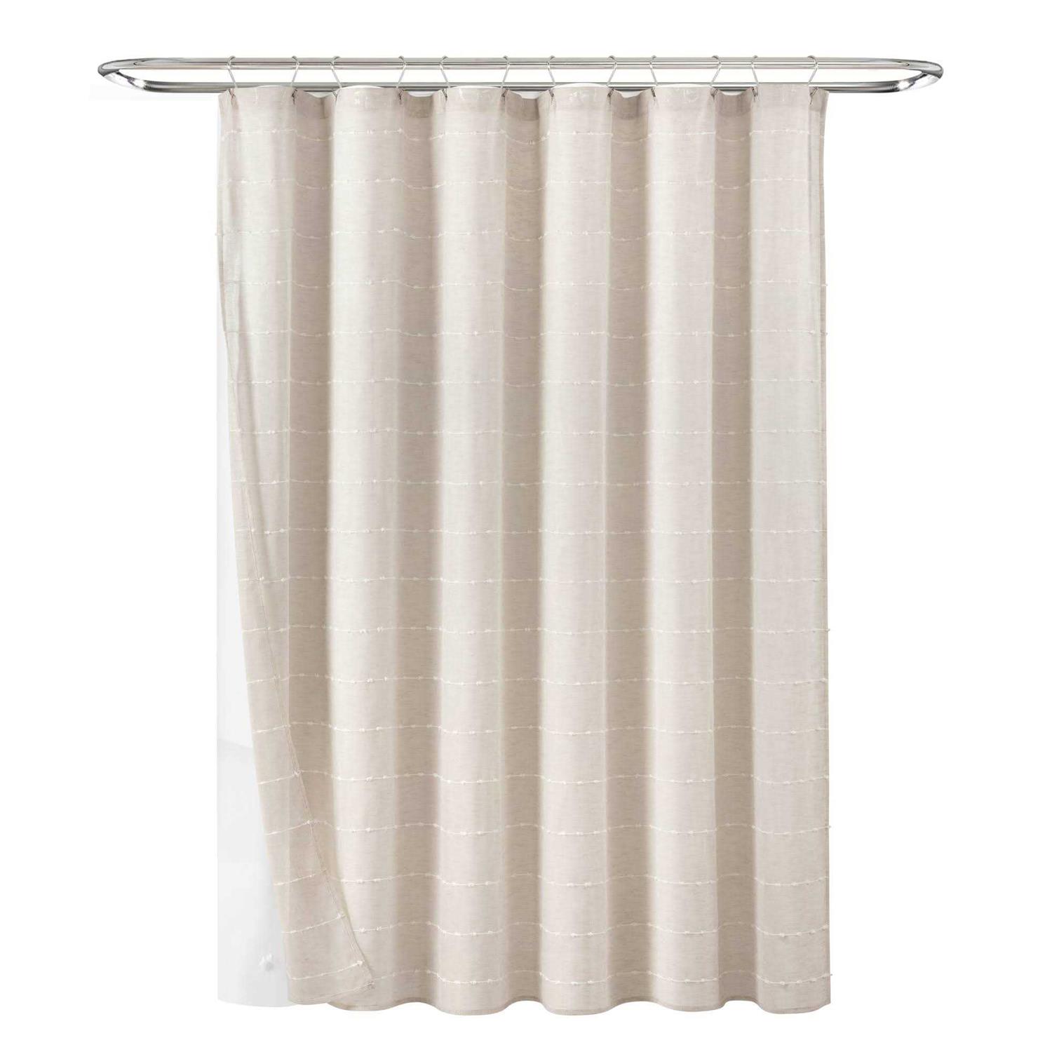 Lush Decor Farmhouse Textured Sheer With Peva Lining Shower Curtain - Image 3