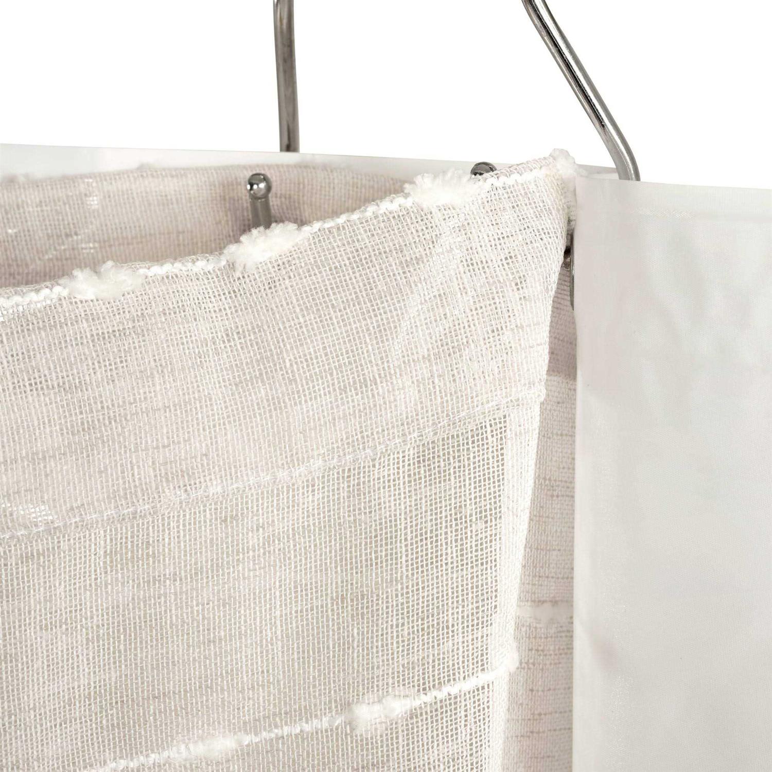 Lush Decor Farmhouse Textured Sheer With Peva Lining Shower Curtain - Image 5