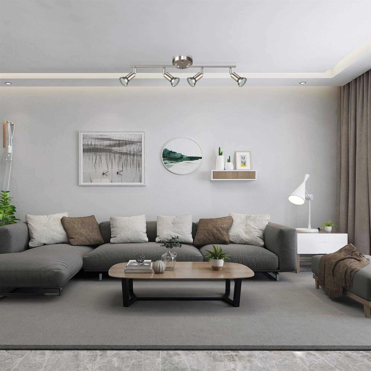 Unicozin LED 4 Light Track Lighting Kit Black 4 Way Ceiling Spot Lighting - Image 4