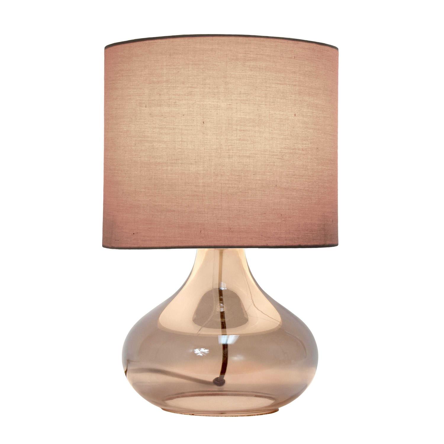 Simple Designs Glass Raindrop Table Lamp with Fabric Shade - Image 5