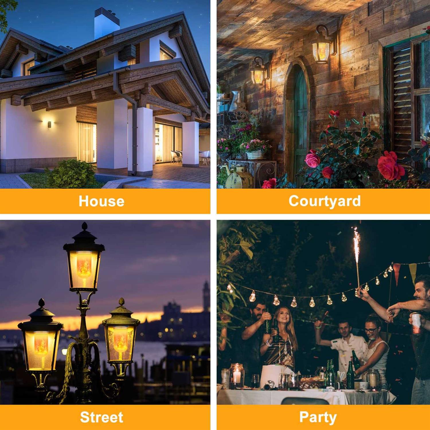 Cppslee LED Flame Light Bulbs 4 Modes Fire Light Bulbs E26 Base Flame Bulb - Image 5