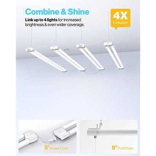 Sunco LED Workshop Garage White Shop Light 4FT Plug in Linkable Utility Light Fixtures - Image 3
