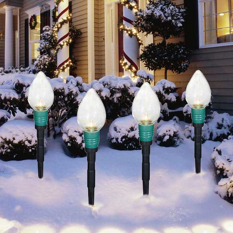 At Home 10-Count Clear C7 Bulb Lawn Stakes - Image 4