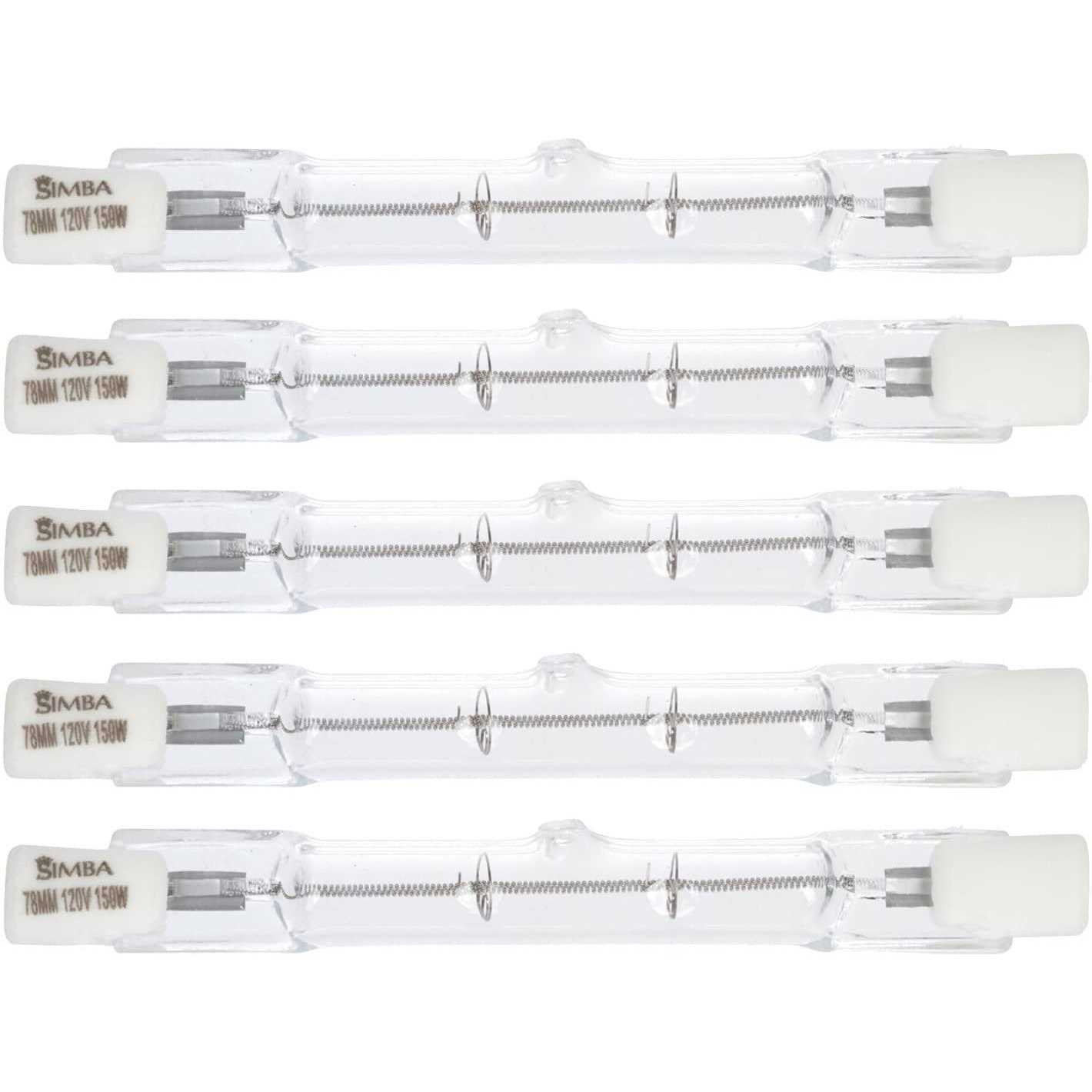 Simba Lighting Halogen R7s 78mm 120v T3 J Type Double Ended Bulbs, 5-Pack - Image 3