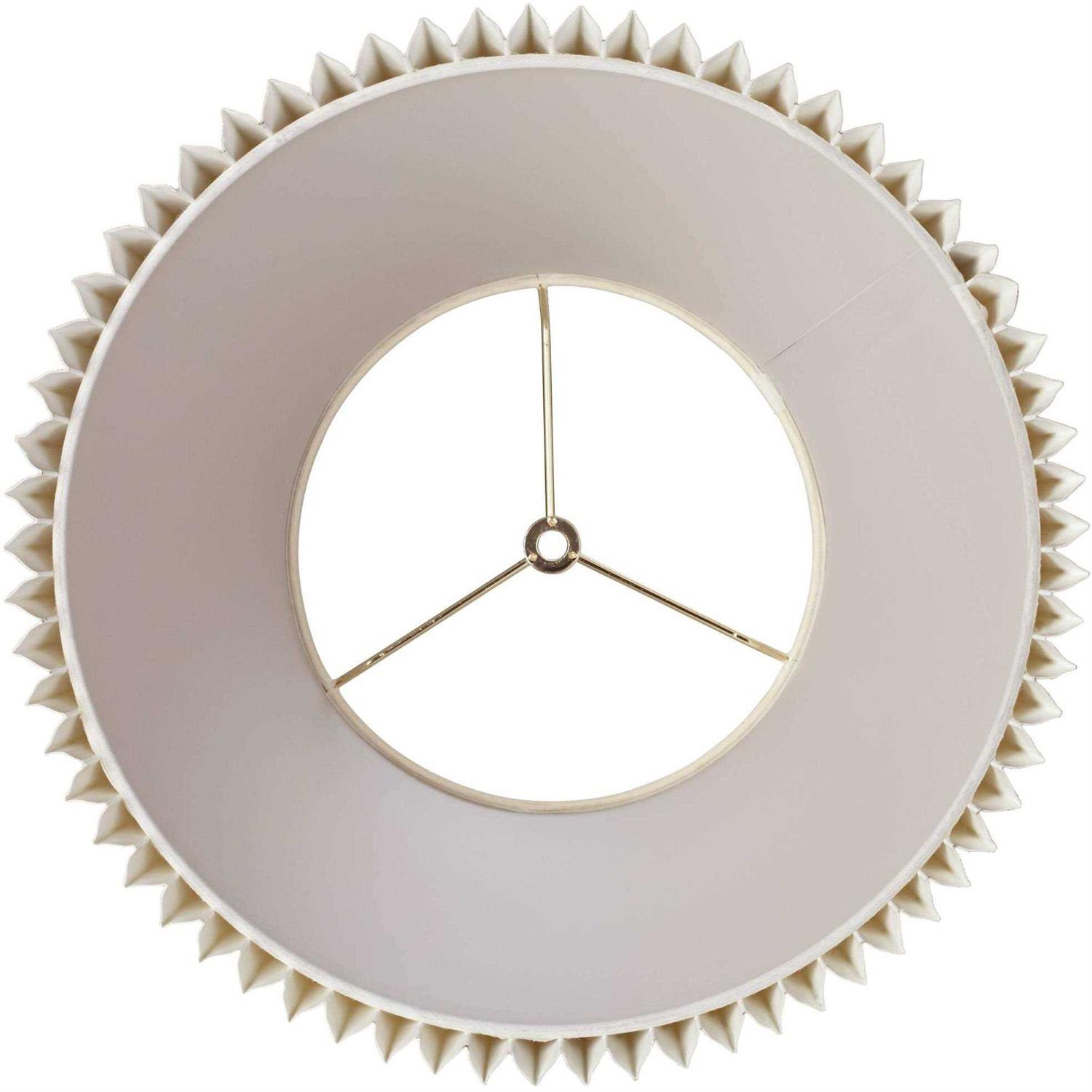 Springcrest Ivory Linen Knife Pleat Medium Lamp Shade 9 Top x 14.5 Bottom x 10 High Replacement with Harp and Finial - Image 4