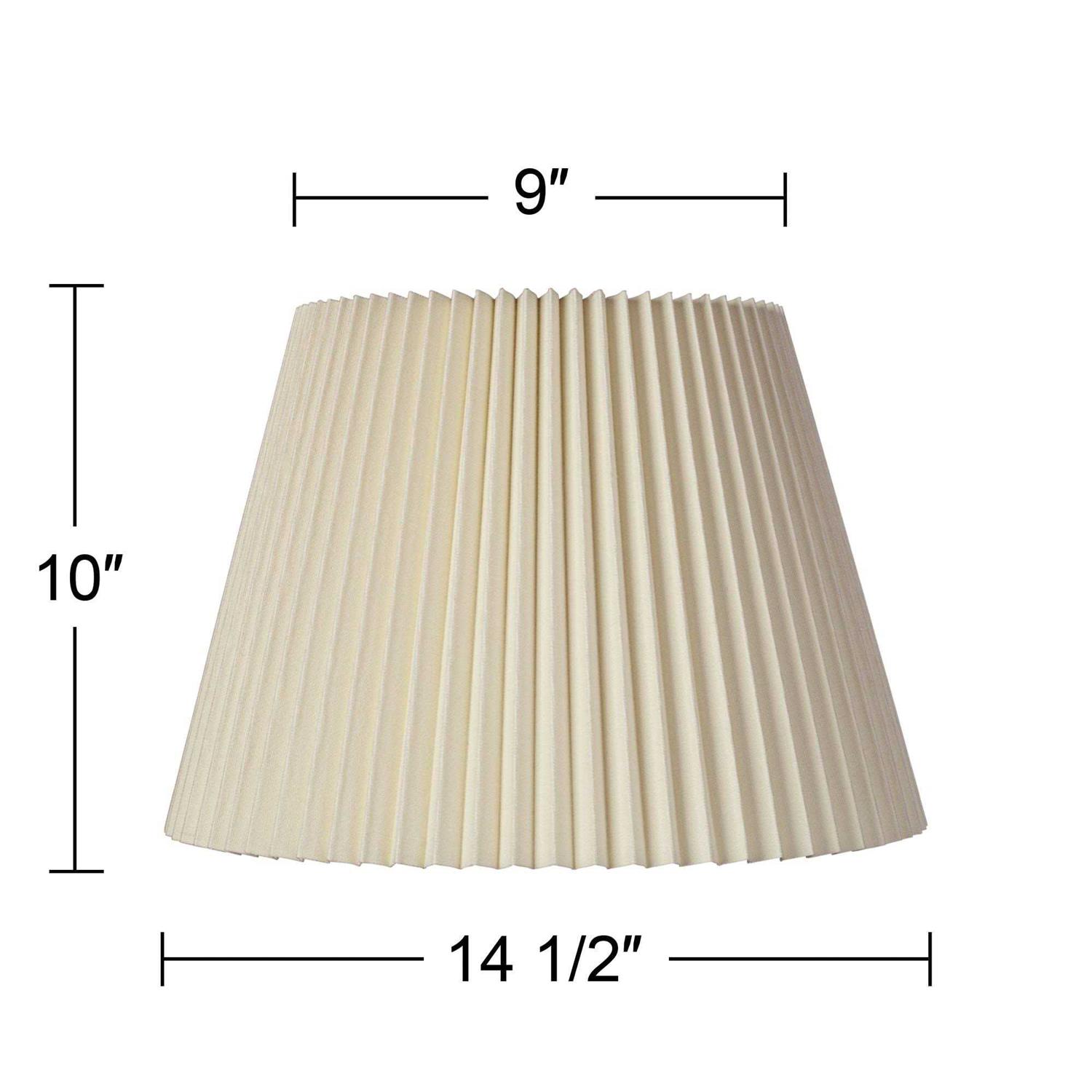 Springcrest Ivory Linen Knife Pleat Medium Lamp Shade 9 Top x 14.5 Bottom x 10 High Replacement with Harp and Finial - Image 5