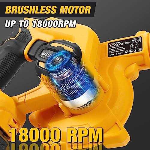 Cordless Leaf Blower for Dewalt 20V Max Battery,Electric Jobsite Air Blower with Brushless Motor,6 Variable Speed Up to 180MPH,2-in-1 Handle - Image 3