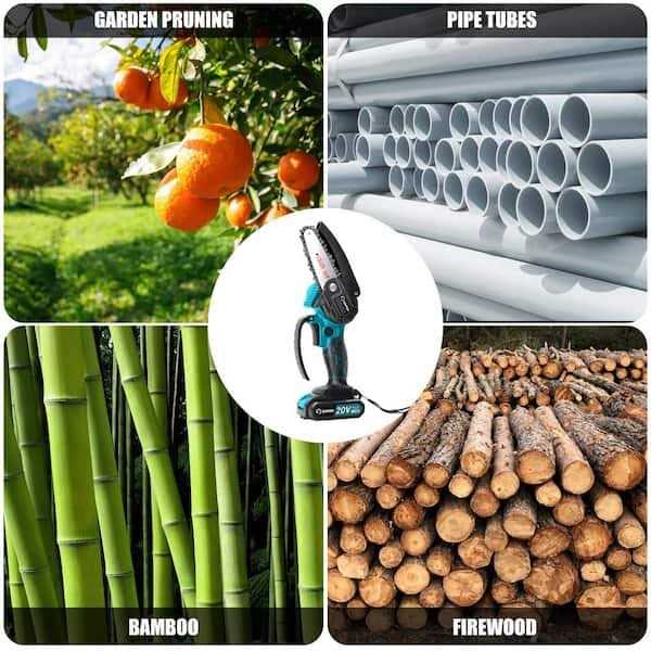 Saker 20V 4 in. Cordless Mini Chainsaw Including Batteries - Image 3