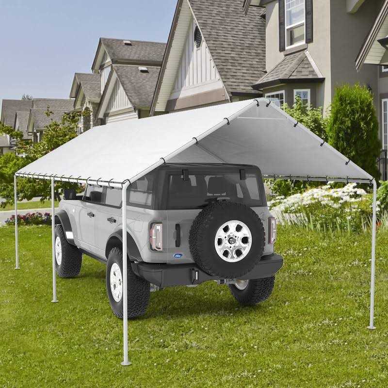 DWALE 10 x 20 Ft Carport,Replacement Canopy Cover Garage Top Tent - Image 5