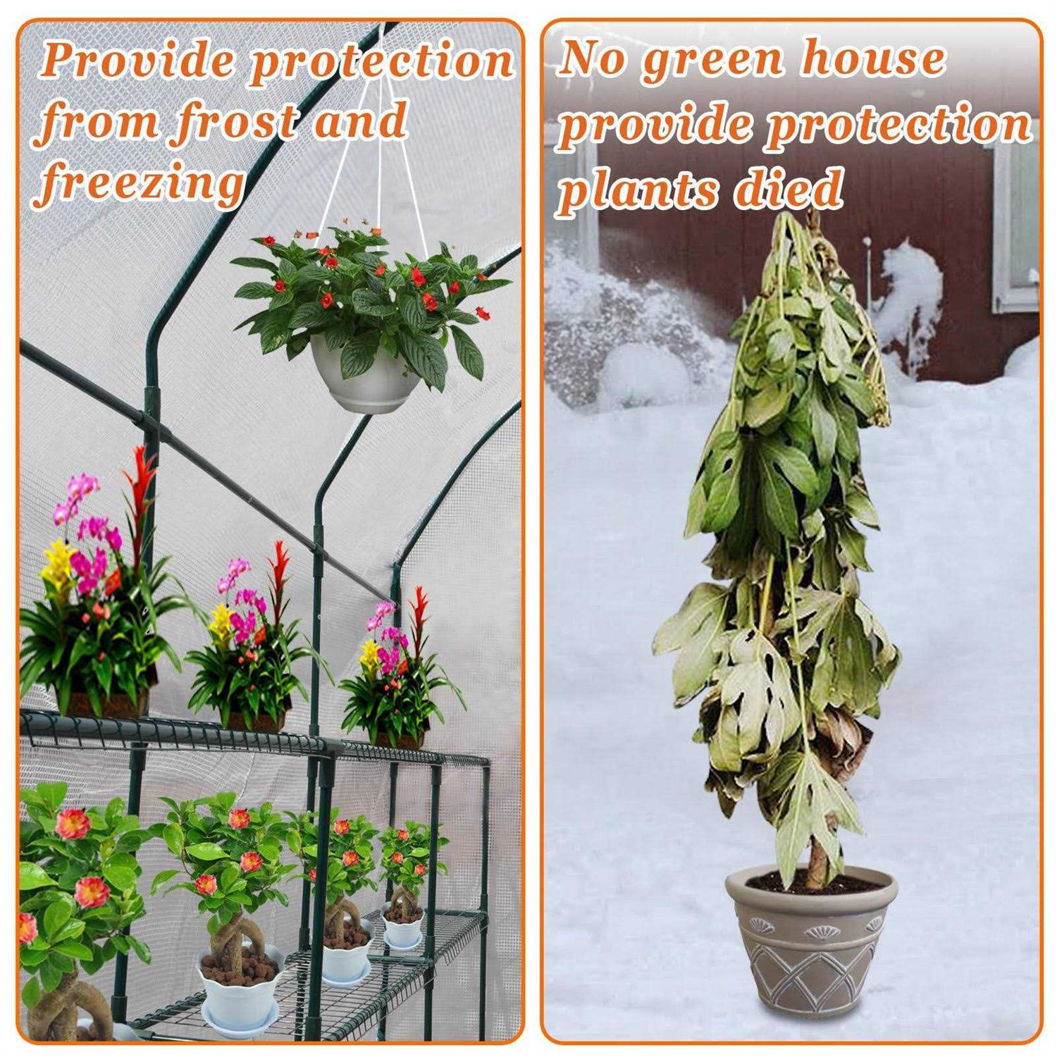 Strong Camel Walk-in Greenhouse Large Outdoor Portable Green House 3 Tiers 6 Shelves Gardening - Image 3