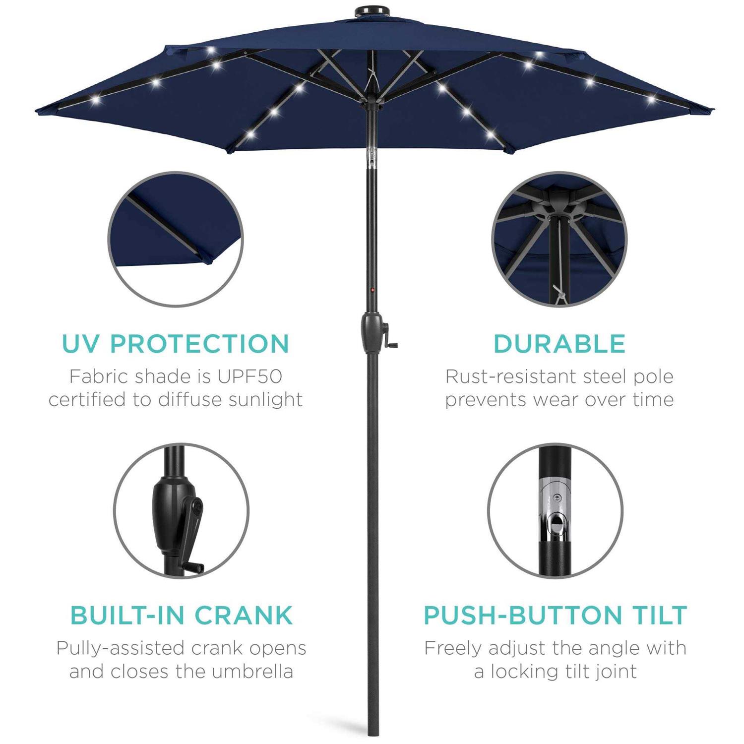 Best Choice Products 7.5ft Outdoor Solar Patio Umbrella for Deck - Image 3