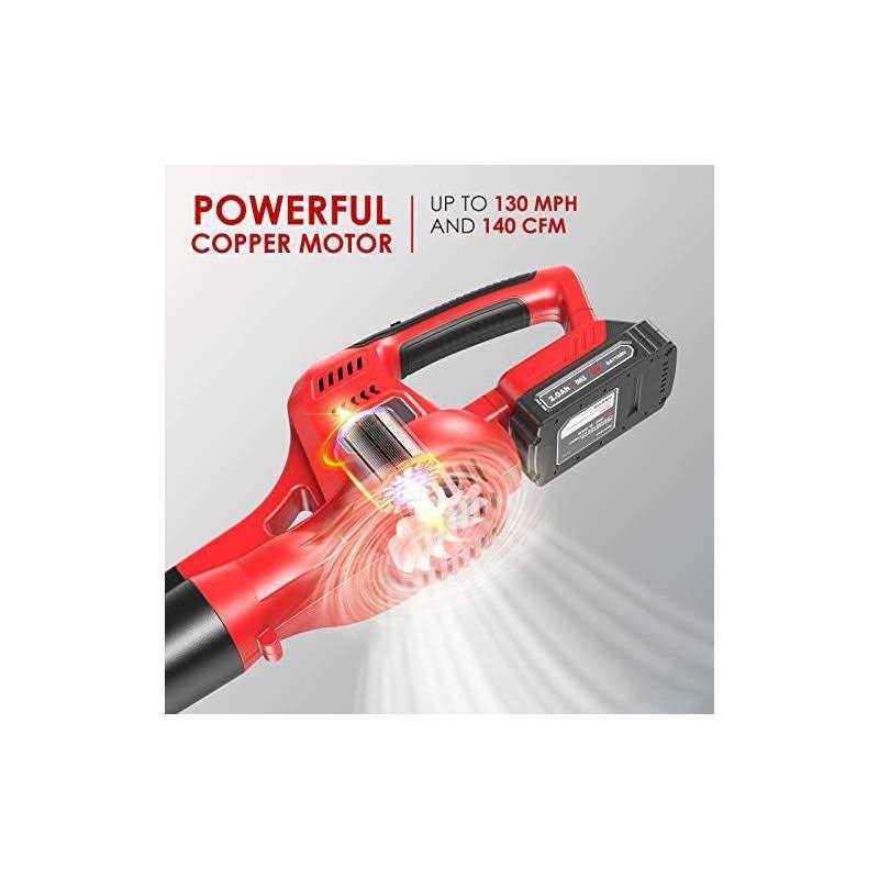 Cordless Leaf Blower, 20V Lightweight Electric Blower with Battery and Charger - Image 3